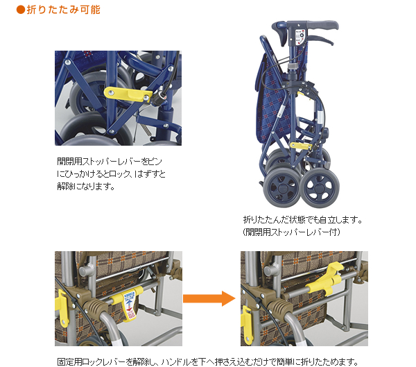 島製作所 シルバーカー フォルテ 二筋格子ブルー シルバーカー