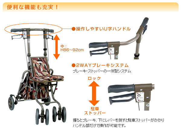 島製作所】サニーウォーカーSP(中) 【シルバーカー通販のYUA】