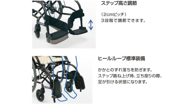【カワムラサイクル】自走式車椅子 WAVITシリーズ WA22-40(42)S/A 画像4