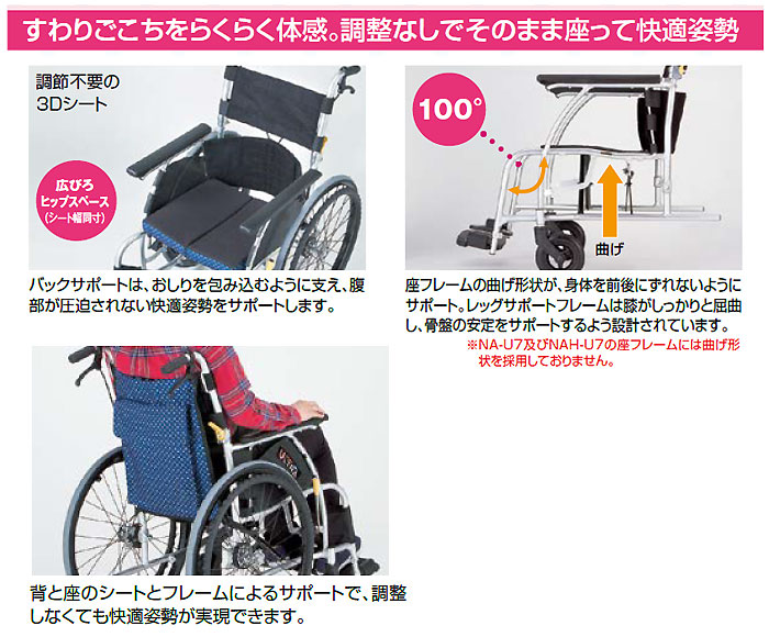 日進医療器】ウルトラシリーズ 標準型自走用NA-U1 【車椅子販売のお店 YUA】