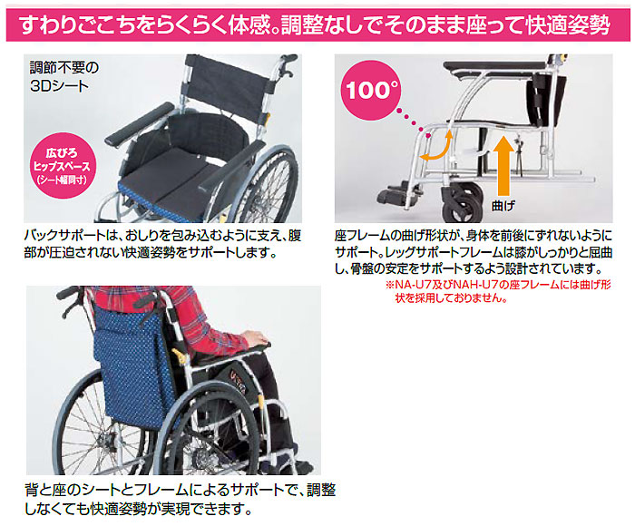 【日進医療器】ウルトラシリーズ　多機能型自走用NA-U2W [自走式車椅子] [軽量車椅子]