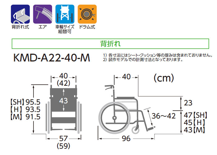 yʎԈ֎q@KMD-A22-40(42)-M(H/SH)̃TCY\