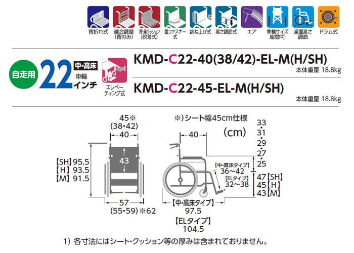 yʎԈ֎q@KMD-C22-40(38E42)-EL-M(H/SH)̃TCY\