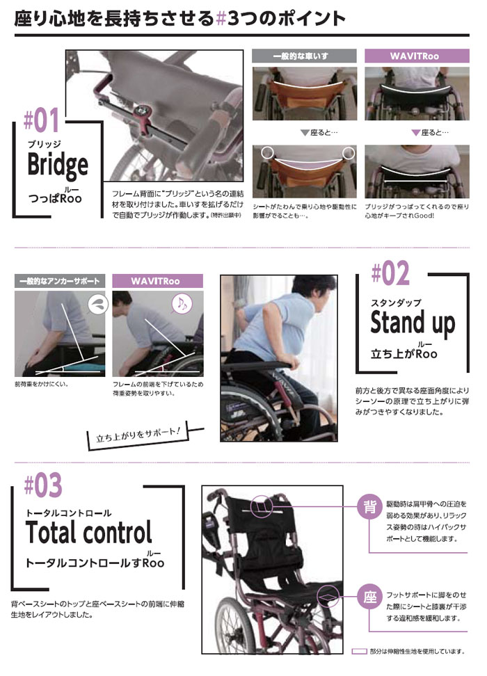 自走式車椅子 WAR22-40(42・45)-M (H/SH)の座り心地を長持ちさせる３つのポイント