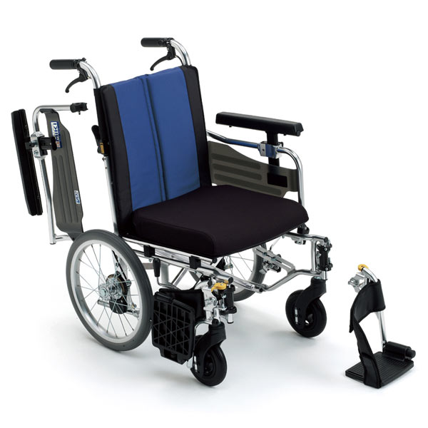 【MiKi/ミキ】BAL-10介助式モジュール車椅子[座面高モジュール] [肘跳ね上げ式] [脚部スイングアウト] [低床]