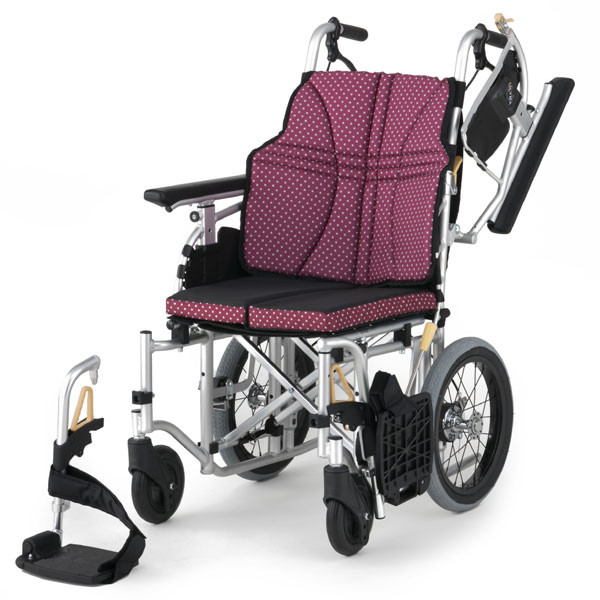 豊富な品 車椅子 介助式 座王 NAH-521A 座幅42cm グレイッシュブルー