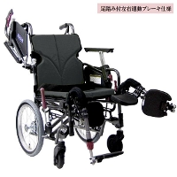 ◆【カワムラサイクル】モダンシリーズ [Cスタイル] KMD-C16-40(38・42・45)-EL-M(H/SH)/SR 介助式車椅子(脚部EL)【足踏み付左右連動ブレーキ仕様】