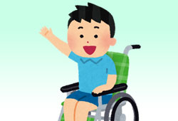 車椅子に乗った子供のイメージ